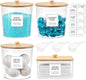 Laundry Pods Container & Dryer Sheet Holder, Laundry Room Organization and Storage Jars with Lids, Labels & Scoops for Powder Detergent Scent Booster