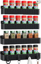 Nieifi Spice Rack Wall Mount, 4 Pack, Grey, 2 Inch Wide, Screw or Adhesive Installation, Spice Rack Organizer for Small Spice Jars, Suitable for Kitchen Cabinet or Pantry Door