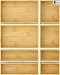 Bathroom Drawer Organizer Trays, Bamboo Silverware Drawer Organizer Kitchen Utensils, 8 PCS Wood Box Stackable Bins for Makeup, Office Desk, Vanity, Junk Drawer