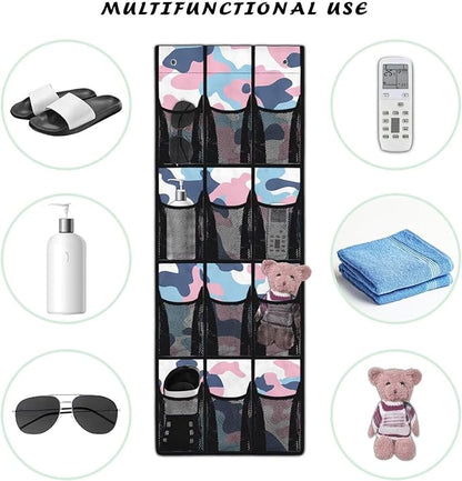 Generic Camouflage Over The Door Pocket Organizer Sturdy Over The Door Organizer Bedroom Space Saving Hanging Closet Organizer for Dormitory Bathroom College Dorm