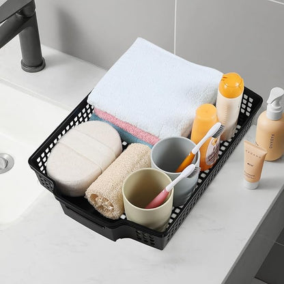 Rosebloom Plastic Stackable Storage Tray Baskets, Plastic Paper Tays, 6 Packs