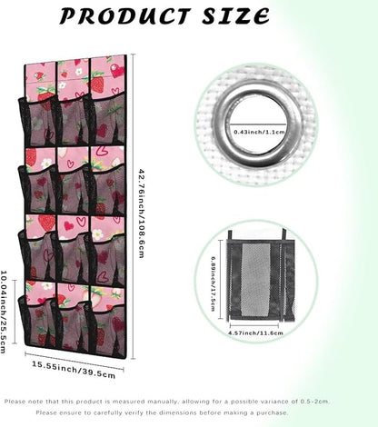 Generic Love Strawberry Underwear Organizer Hanging Elastic Over The Door Organizer Bedroom Bringing Convenience to Life and Work, It Is Suitable for Children Bedroom Offices and Other Places