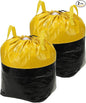 uxcell 2Pcs Extra Large Moving Bags, 15 x 12.6 x 25" Heavy Duty Woven Clothes Storage Totes Waterproof Packing Bags with Elastic Band and Handle for Home Camping Packing Quilts, Yellow