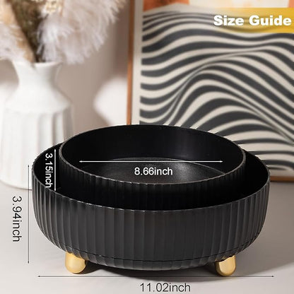 Anyoifax Makeup Perfume Organizer Tray 360 Degree Rotating Lazy Susan Skincare Lotion Organizer Spinning Cosmetics Storage for Dresser, Vanity, Bathroom Countertop, Large Black