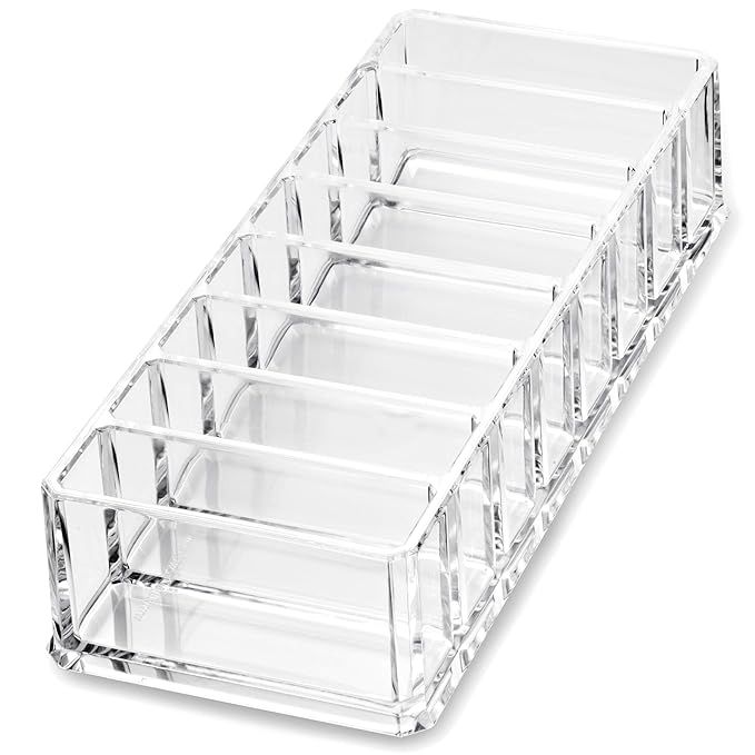 byAlegory Acrylic (Bronzer, Highlighter, Powder, Blush) Compact Makeup Organizer | 8 Space Cosmetic Storage (CLEAR)