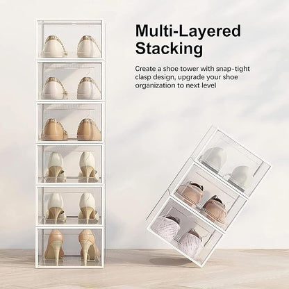 for X-Large Clear Shoe Storage Box, Stackable Organizer, Size 11, 12 Pack, BA, Shoe Storage, Stackable, Organizer, Size 11, Size 12 Pack