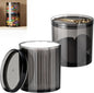 2Pack Stackable Black Plastic Container - 20 Ounce Round Vanity Storage Organizers with Lids for Hair Accessories & Beauty Supplies & bathroom container set