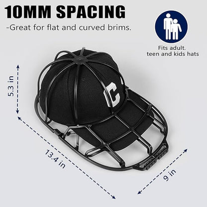 INVODA Hat Washer Cage Hat Washer for Washing Machine Cleaner for Baseball Cap Dishwasher Hat Rack Protector Organizer for Flat & Curved Hat (Black+White)