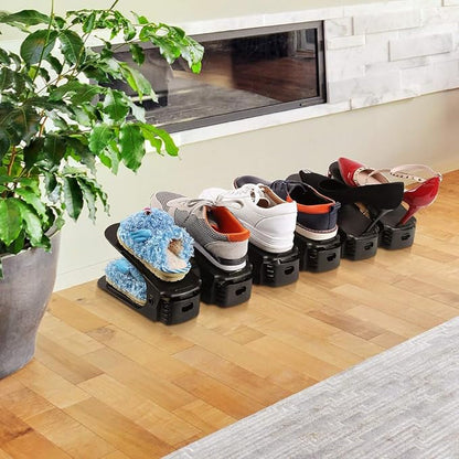Soerreo Shoe Slot Storage Box Adjustable Shoe Rack Save Space Suitable for High Low Heels, Sneakers and Sandals (20 Piece Set)