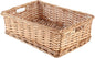 YAHUAN Rectangular Wicker Storage Basket Woven Rattan Basket with Handle, Baskets for Organizing Bathroom,Bedroom,Living room,Pantry (Wicker)