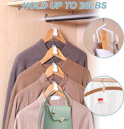 50 PCS Space Saving Hanger - Clothes Connector Hooks, Stacking Space Saver, Plastic Closet Organizers and Storage Extender for Heavy Duty Cascading Connection