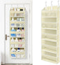 Over Door Organizer, 5 Layers Door Organizer Hanging with 10 Mesh Side Pockets and Clear Window for RV, Kitchen, Bedroom, Bathroom, Beige
