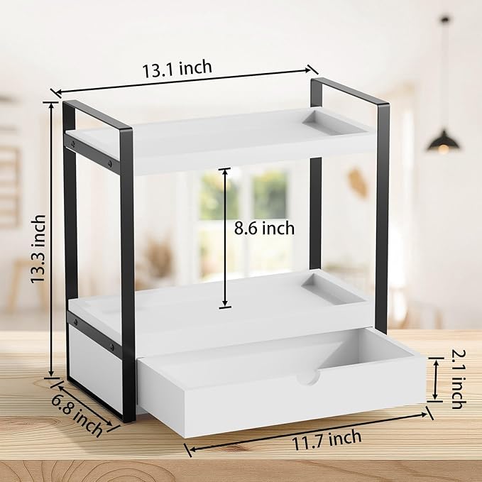 Boulphia 2-Tier Bathroom Organizer (White - New)