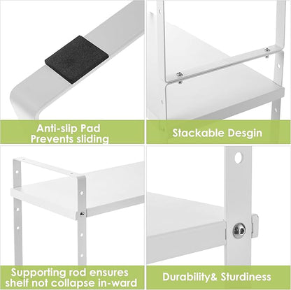 Across-Star Expandable Cabinet Shelf Organizer Rack, Stackable Kitchen Counter Storage Shelves Stand, Adjustable Height Pantry Shelf Spice Rack