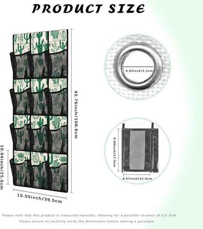 Cactus Hanging Storage Bags,Shoe Organizer Door Hanger,Space Saver Hanging Shoe Storage Hanging Bag,Unique Print