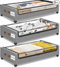 SpaceHacks Under Bed Storage with Wheels 3Pack Underbed Storage with Clear Window&Label Under Bed Drawers Large Capacity Rolling Under Bed Storage for Clothes,Shoes, Blankets (Light Grey)