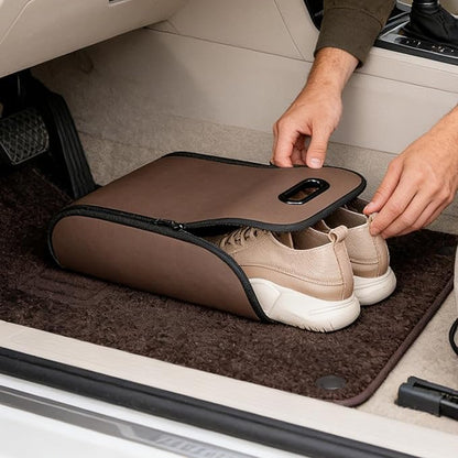 Shoe Organizer for Car,PU Leather Car Trunk Shoes Storage Box | Boot SUV Trunk Organizer - for Automotive RV Sedan Entryway Hotel Gym Camping
