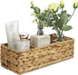 Water Hyacinth Basket for Toilet Paper, Wicker Baskets for Storage Bathroom Counter, Storage Basket With 3 Compartments, Restroom Bathroom Baskets Tray Vanity Organizer (Water Hyacinth)