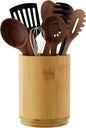 Utensil Holder, Bamboo Kitchen Utensil Holder for Countertop, 360°Rotating Cooking Utensil Crock for Kitchen Counter, 7.2" Large Utensil Organizer for Spatula