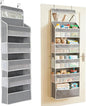 Over the Door Organizer, Door Storage Organizer with Large Capacity Pockets, Hanging Shelves for Bedroom, Closet, Dorm, Pantry (Grey, 6-Tier)