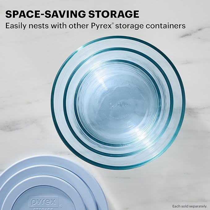 Pyrex Colors Tinted (6-PC Medium) Small/Medium Round Food Storage Container Set, Snug Fit Non-Toxic Plastic BPA-Free Lids, Freezer Dishwasher Microwave Safe, 2 Cup, 4 Cup & 7 Cup