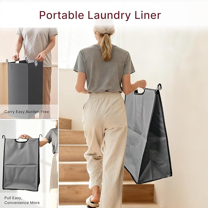 180L Laundry Sorter 4 Section – Heavy Duty Rolling Laundry Basket with Lockable Wheels and Lid, 4 Large Separate Removable Bags, Laundry Hamper Cart for Laundry Room Organizer (Grey)