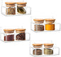 6 inch Spice Rack Wall Mounted,4 Pack Spice Organizer Shelf for Stove Cabinet Pantry Door, Adhesive or Screw Hanging Wall Spice Shelf Storage Holder in Kitchen and RV - Clear Color