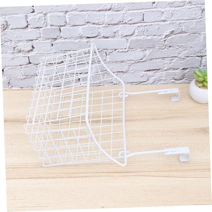 KICHOUSE White over Door Storage Basket Organizer Easy Installation Hanging Rack for Kitchen and Bathroom Ventilated Design for Cabinets and Wardrobes Maximize Space with Stylish Storage
