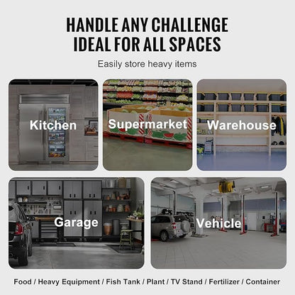 VEVOR Aluminum Dunnage Rack, 24” x 14” Commercial Food Floor Rack, 8” Off the Floor, 1000 lbs Capacity Adjustable Aluminum Storage, for Storage in Restaurants, Kitchens, Garages and Vehicles
