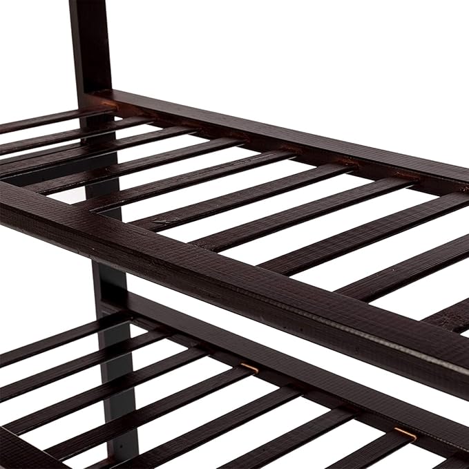 4-Tier Bamboo Shoe Rack for Entryway, Shoe Organizer for Hallway Closet, Free Standing Shoe Racks for Indoor Outdoor Living Room (Coffee-4 Tiers)
