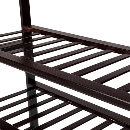 4-Tier Bamboo Shoe Rack for Entryway, Shoe Organizer for Hallway Closet, Free Standing Shoe Racks for Indoor Outdoor Living Room (Coffee-4 Tiers)