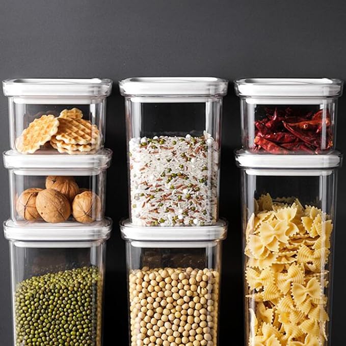 Cereal Storage Box,Large Capacity Airtight Food Storage Containers,Plastic Cereal Storage Containers for Kitchen Organizer White2000ml