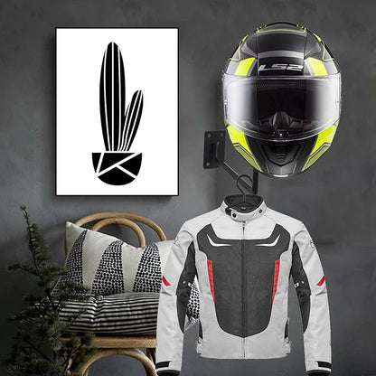 6 Packs Helmet and Hat Wall Mount Holder - Motorcycle Helmet Stand, Black Hangers for Caps, Ball Holder, Wig Display