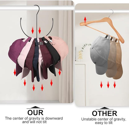hat Hanger hat Hangers for Closet hat Organizer for Closet Set of 2 hat Rack for Closet Baseball hat Storage Hanger for Hats in Closet Black