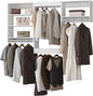 Modular Closet System, 90" Wide Closet Organizer System with Hanging Shelving , Wood Tower Closet Storage for Walk In Closets, Wall Mounted Wardrobe Organizer Kit System, Bedroom, White
