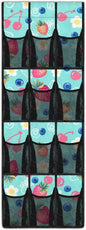 12-Pocket Foldable Door Hanging Organizer, Oxford Cloth Waterproof and Ideal for Bathroom Closet or Kitchen Storage Needs, Strawberry Blueberry Cherry