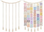 Dahey Macrame Bow Holder Hanging Hair Bow Organizer for Baby Girls Boho Wall Decor Handmade Headband Holder with wood beads Storage Hair Clips for Baby Nursery Room,1 PCS, Clips and Bows Not Included