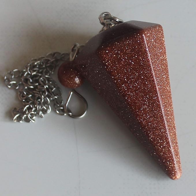 Faceted Mixed gemstone crystal pendulum point reiki chakra pendant bead Chain 6''