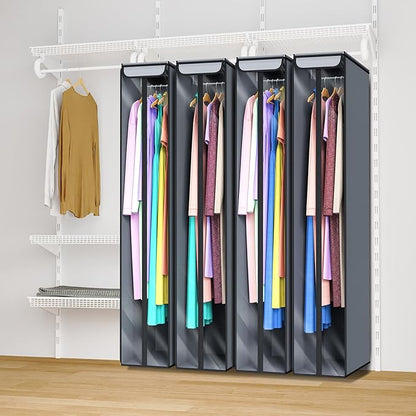 Univivi Garment Bags for Hanging Clothes 60", Hanging Garment Bags for Closet Storage with Large Clear Window, Garment Storage Bags for Suits, Coats, Dresses, 1 Pack