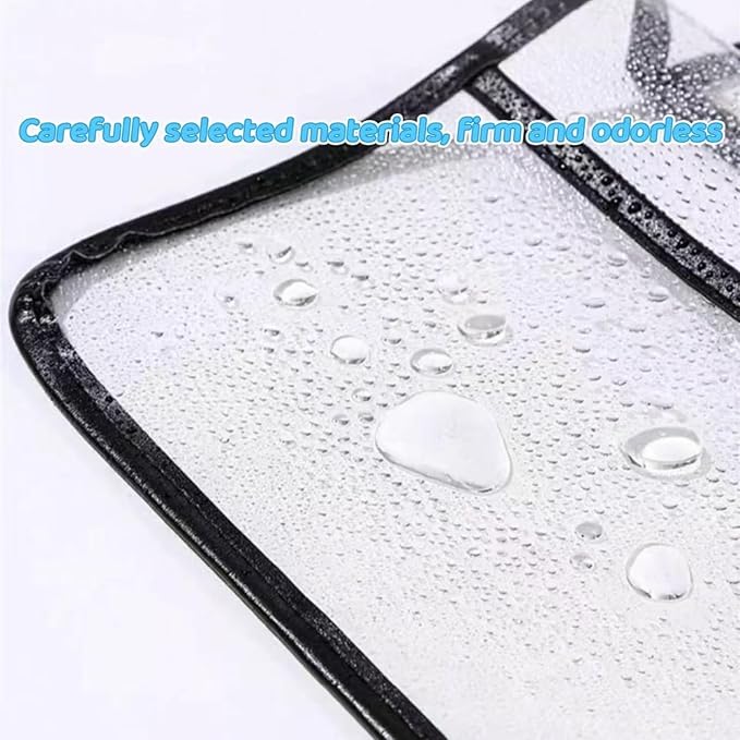 Transparent Bathroom Hanging Clothes Bag Dorm Supplies Dorm Room Essentials Waterproof Shower Storage Organizer (Black,Upgraded version)