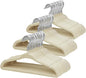 ManGotree 11" Baby Velvet Hangers, Non-Slip Kids Coat Hangers with 360° Swivel Hook, Ultra-Thin Felt Children's Hanger for Infant & Toddler Clothes, 66 Pack (Beige)