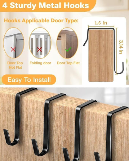 Multi 8 Shelves Over The Door Shoe Organizer, Hanging Shoe Holder with Deep Pockets, Narrow Shoe Rack for Boots Storage, Over Door Organizer for Home, Apartment, Daily Necessities
