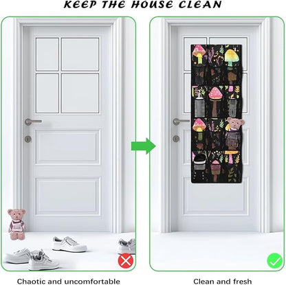 Mushrooms Over the Door Dorm Hanging Organizer - Space Saving 12 Pockets for Stationery, Snacks for Kitchen, Office, Dorm Rooms
