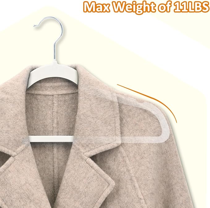 Velvet & Slim Felt Hangers 50 Pack, Beige 360 Swivel Hook Non-Slip Adult Hangers for Coats, Pants & Dress Clothes