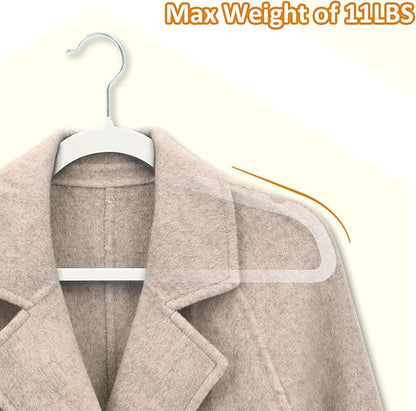 Velvet & Slim Felt Hangers 50 Pack, Beige 360 Swivel Hook Non-Slip Adult Hangers for Coats, Pants & Dress Clothes
