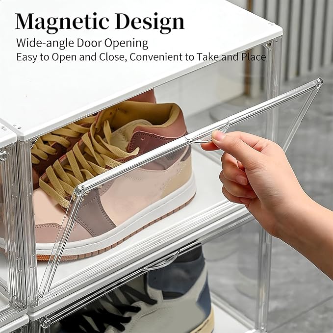 Clear View LED Illuminated Shoe Storage Box Design for Displaying Shoe Collections Domestic Settings Clear LED