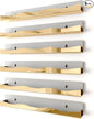 YMVV Wall-Mounted Nail Polish Organizer Rack - 15-Inch Gold Mirror Finish Nail Polish Shelf, Makeup & Beauty Essentials Storage - Multi-Purpose Display Holder for Small Space, Vanity Bathroom, 6 Pack
