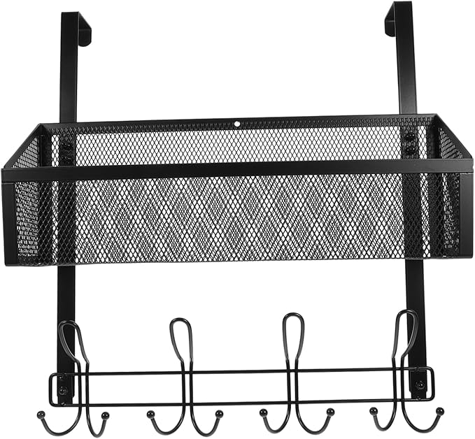 Cabilock Hanging Storage Basket for Front Door Over The Door Organizer Easy Install Multifunctional Modern Style Bathroom Kitchen Bedroom