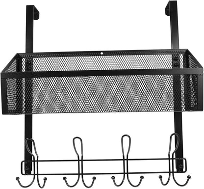 Cabilock Hanging Storage Basket for Front Door Over The Door Organizer Easy Install Multifunctional Modern Style Bathroom Kitchen Bedroom