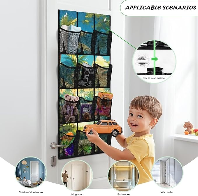 Over The Door Shoes Organizers,Beach Coconut Tree Behind Door Shoes Hang Holder Rack,Storage for Small Spaces,Hanging Storage Bags Waterproof Reusable